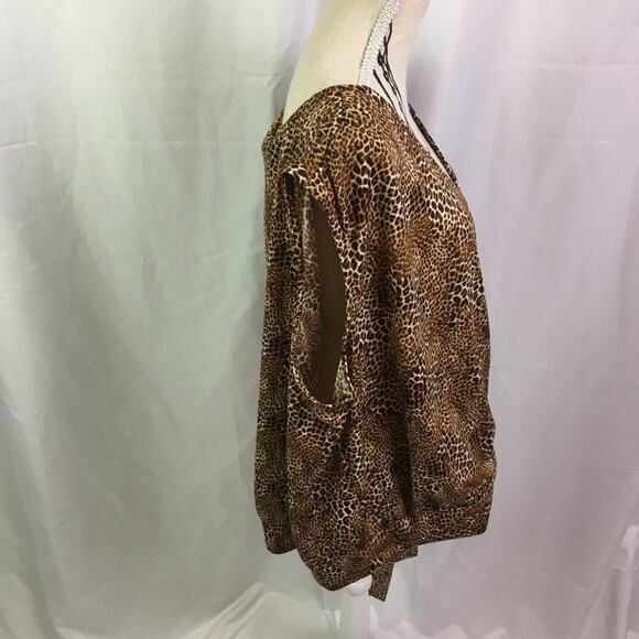 Worthington Alfie Animal Sleeveless Wrap Top Brown XXL - Picture 4 of 14
